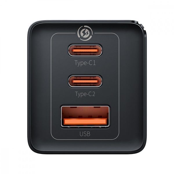 МЗП Baseus GaN5 Pro 65W (2 Type-С+USB ) + Кабель Type-C to Type-C 100W (1m) black 000016407 фото