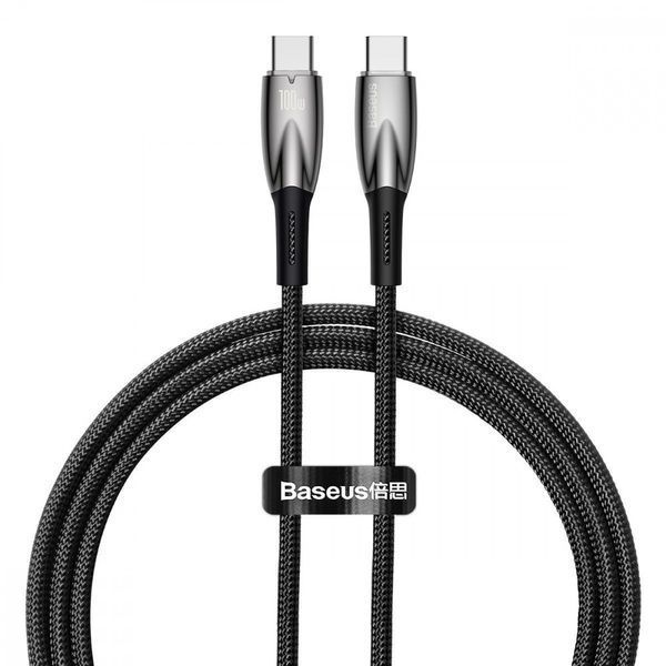 Кабель Baseus Glimmer Series Fast Charging Type-C to Type-C 100W (1m) black 000016364 фото