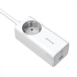 Мережевий фільтр Proove Power Strip PD-02 65W (2 Type-C + 1USB) white 000012264 фото
