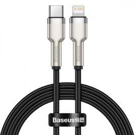 Кабель Baseus Cafule Metal Type-C to Lightning PD 20W (1m) black 000011874 фото
