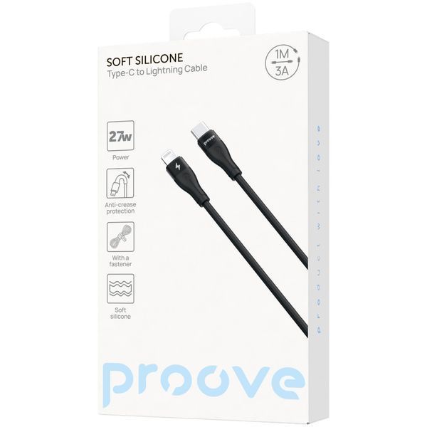 Кабель Proove Soft Silicone Type-C to Lightning 27W (1m) white 000012082 фото