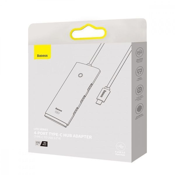 USB-Хаб Baseus Lite Series 4-in-1 (Type-C to USB 3.0*4 ) (1m) black 000011821 фото