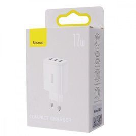 МЗП Baseus Compact 17W (3 USB) black 000016395 фото