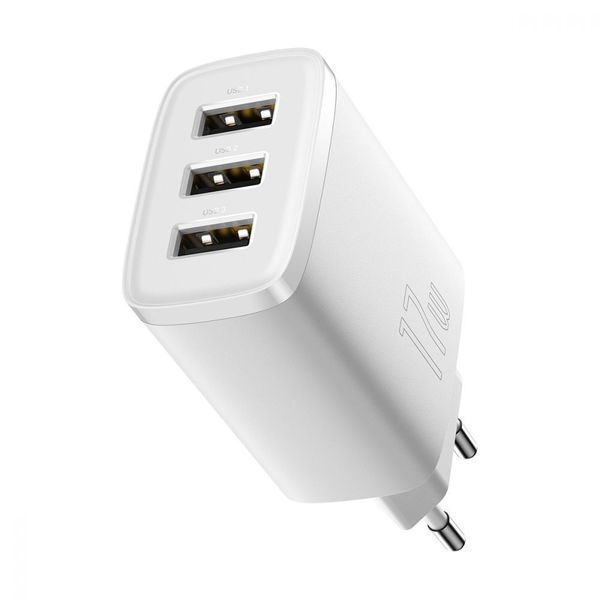 МЗП Baseus Compact 17W (3 USB) black 000016395 фото