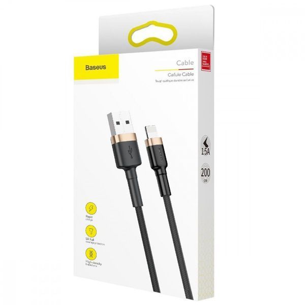 Кабель Baseus Cafule Lightning 1.5A (2m) gold/blue 000011852 фото