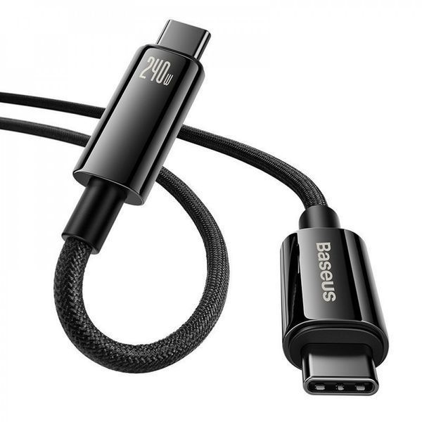 Кабель Baseus Tungsten Gold Fast Charging Type-C to Type-C 240W (3m) black 000011982 фото