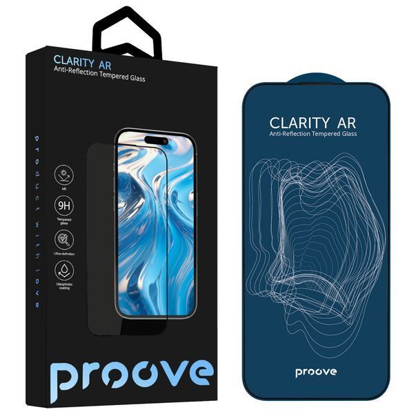 Захисне скло Proove Clarity AR iPhone 16 Pro/17 black 000012617 фото
