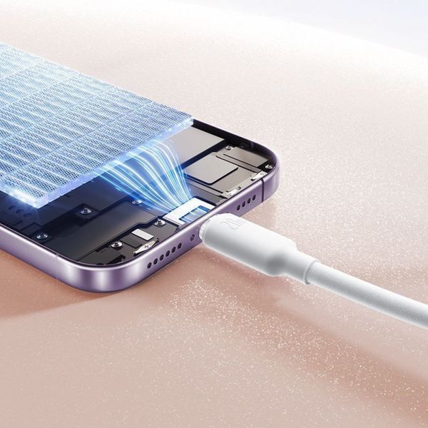 Кабель Baseus Foamed Silicone Fast Charging Lightning 2.4A (1m) white 000016494 фото
