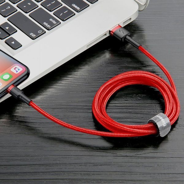 Кабель Baseus Cafule Lightning 2.4A (0.5m) gray/black 000011854 фото