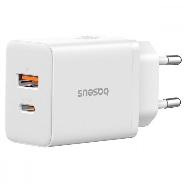 МЗП Baseus Cube Fast Charger 30W (Type-C + USB) white 000012182 фото