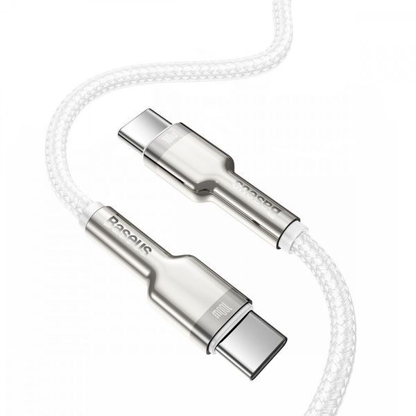 Кабель Baseus Cafule Metal Type-C to Type-C 100W (1m) white 000011880 фото
