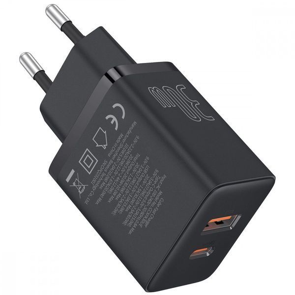 МЗП Baseus Cube Fast Charger 30W (Type-C + USB) white 000012182 фото