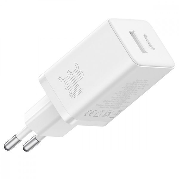 МЗП Baseus Cube Fast Charger 30W (Type-C + USB) white 000012182 фото