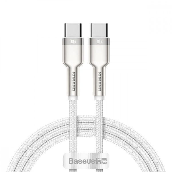 Кабель Baseus Cafule Metal Type-C to Type-C 100W (1m) white 000011880 фото