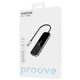 Type-C-Хаб Proove Shadow (2*USB3.0 + Type-C + PD100W + HDMI) dark gray 000011820 фото