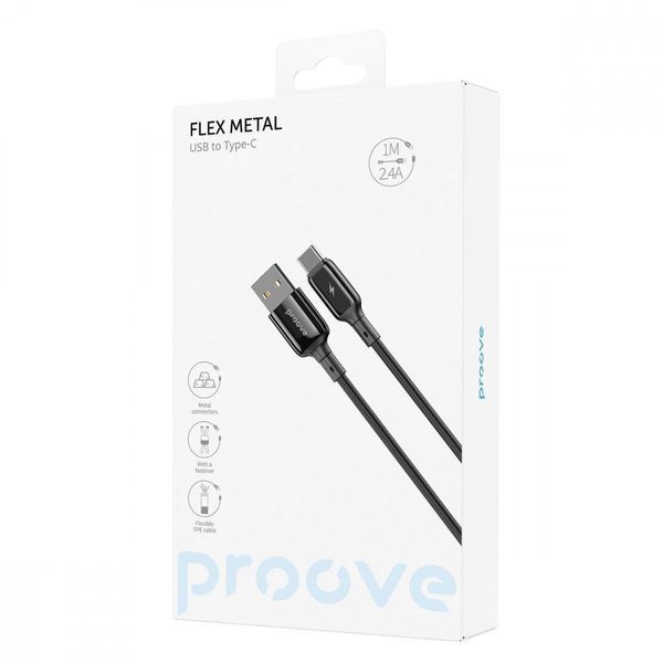 Кабель Proove Flex Metal USB to Type-C 3A (1m) white 000012015 фото