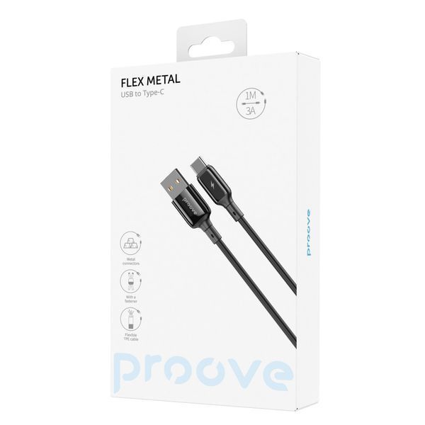 Кабель Proove Flex Metal USB to Type-C 3A (1m) white 000012015 фото