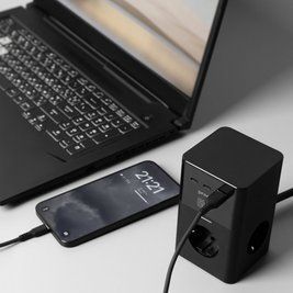 Мережевий фільтр Proove Power Cube 65W (3xAC + 2xType-C + 1xUSB) 1.5m black 000012259 фото