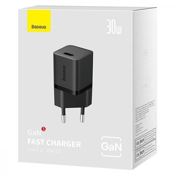 МЗП Baseus GaN5 Mini Fast Charger 30W (Type-C) black 000012188 фото